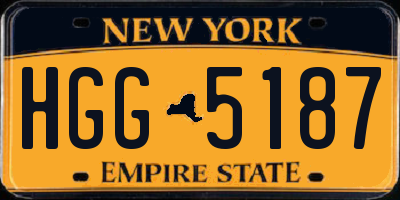 NY license plate HGG5187