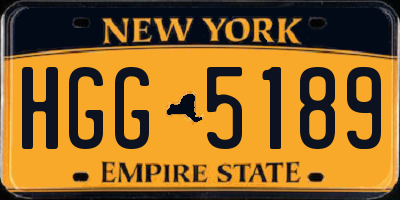 NY license plate HGG5189