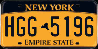 NY license plate HGG5196
