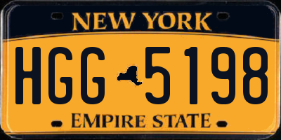 NY license plate HGG5198