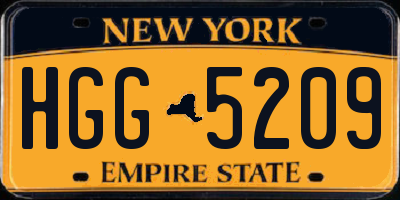 NY license plate HGG5209