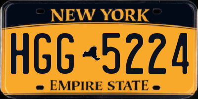 NY license plate HGG5224