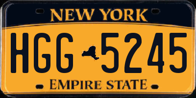 NY license plate HGG5245