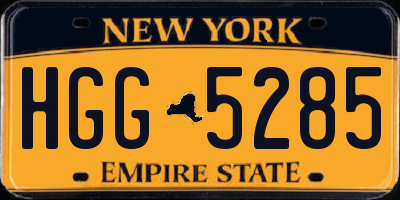 NY license plate HGG5285