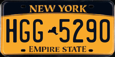 NY license plate HGG5290