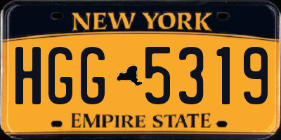 NY license plate HGG5319