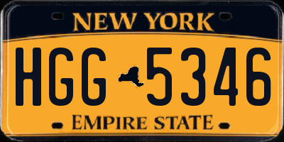 NY license plate HGG5346