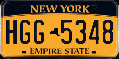 NY license plate HGG5348