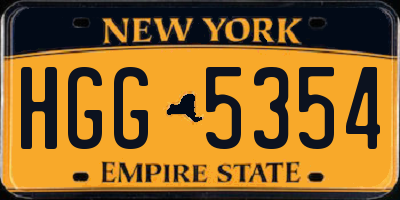 NY license plate HGG5354
