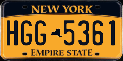 NY license plate HGG5361