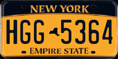 NY license plate HGG5364