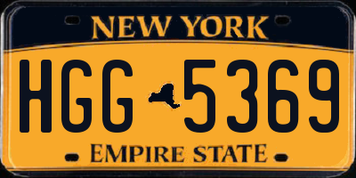 NY license plate HGG5369