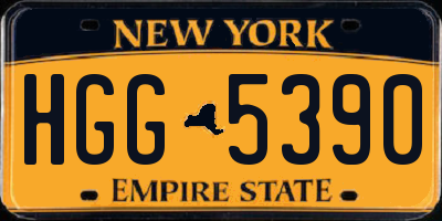 NY license plate HGG5390