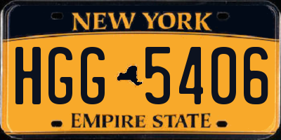 NY license plate HGG5406