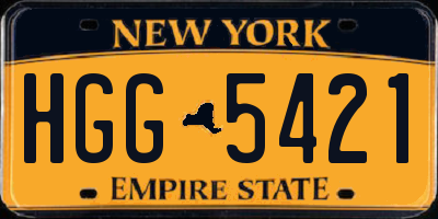 NY license plate HGG5421