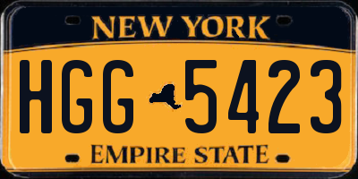 NY license plate HGG5423