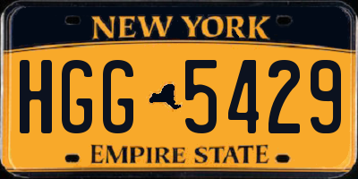 NY license plate HGG5429