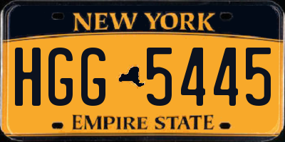 NY license plate HGG5445