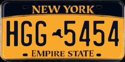 NY license plate HGG5454