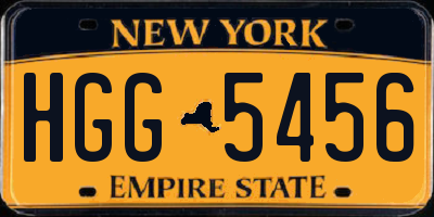 NY license plate HGG5456