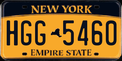 NY license plate HGG5460
