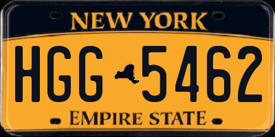 NY license plate HGG5462