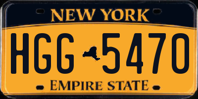 NY license plate HGG5470