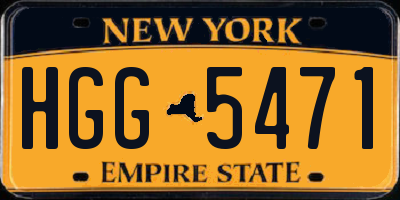 NY license plate HGG5471