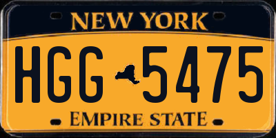 NY license plate HGG5475