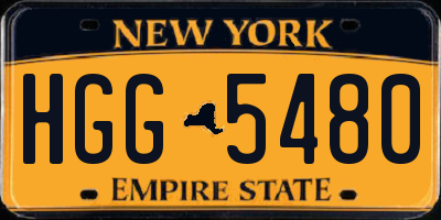 NY license plate HGG5480