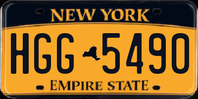 NY license plate HGG5490
