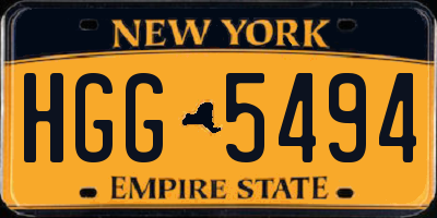 NY license plate HGG5494