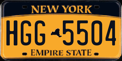 NY license plate HGG5504