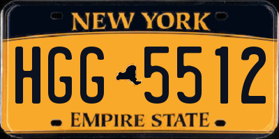 NY license plate HGG5512