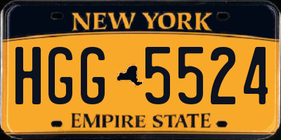 NY license plate HGG5524