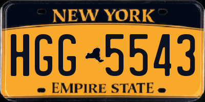NY license plate HGG5543