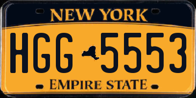 NY license plate HGG5553