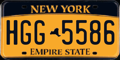 NY license plate HGG5586