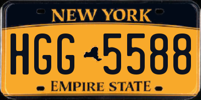 NY license plate HGG5588