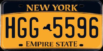 NY license plate HGG5596