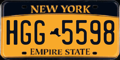 NY license plate HGG5598
