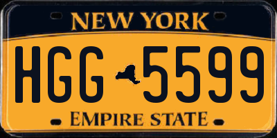 NY license plate HGG5599
