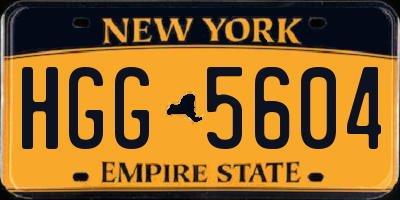 NY license plate HGG5604