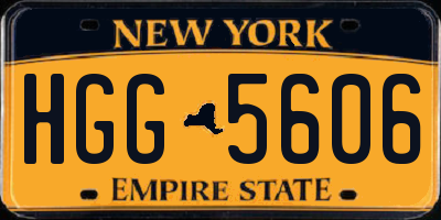 NY license plate HGG5606