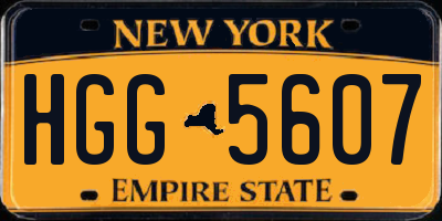 NY license plate HGG5607