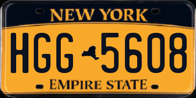 NY license plate HGG5608