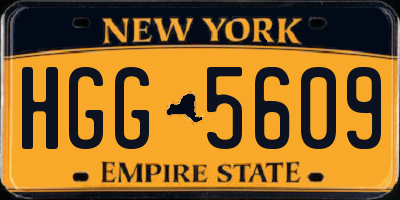 NY license plate HGG5609