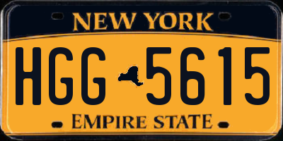 NY license plate HGG5615