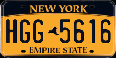 NY license plate HGG5616