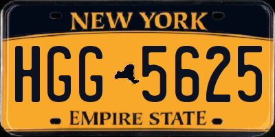 NY license plate HGG5625